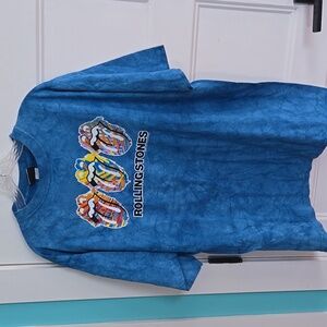 The Rolling Stones vintage liquid blue tag XL 2002 tie dye rock band T Music